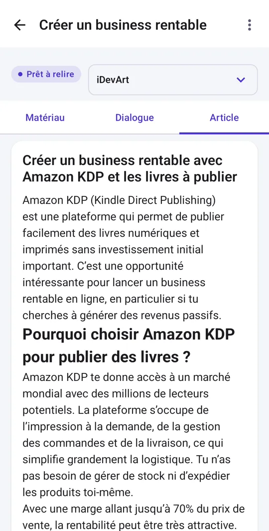 Article rédigé avec intertitres