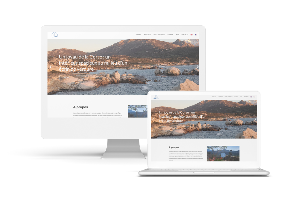 Réalisation: site Internet de présentation de location de bien immobilière en Corse