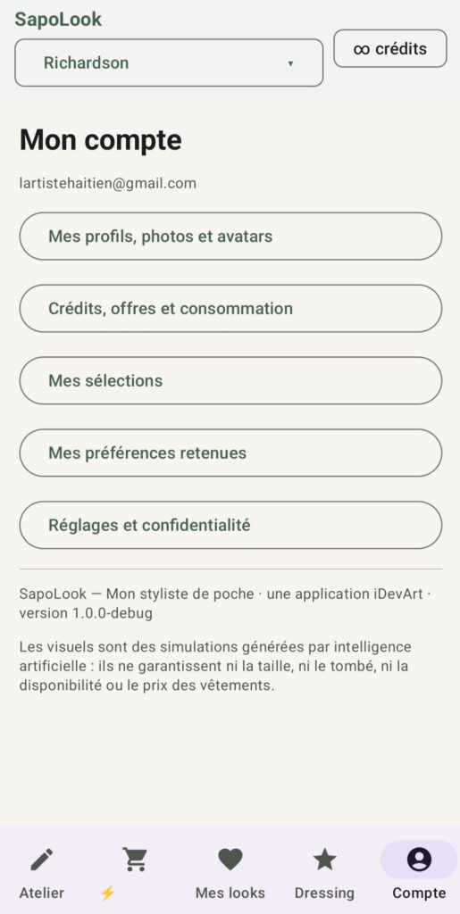 Capture application Androïd SAPOLOOK - 5